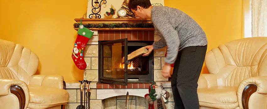 Rusted Metal Fireplace Restoration in Palm Springs, California